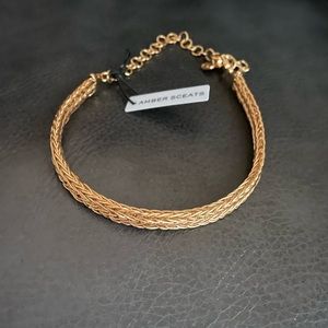 Amber Sceats braided collar necklace. NWT Gold Plated